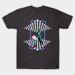 Discobolus in the land of Retrowave T-Shirt